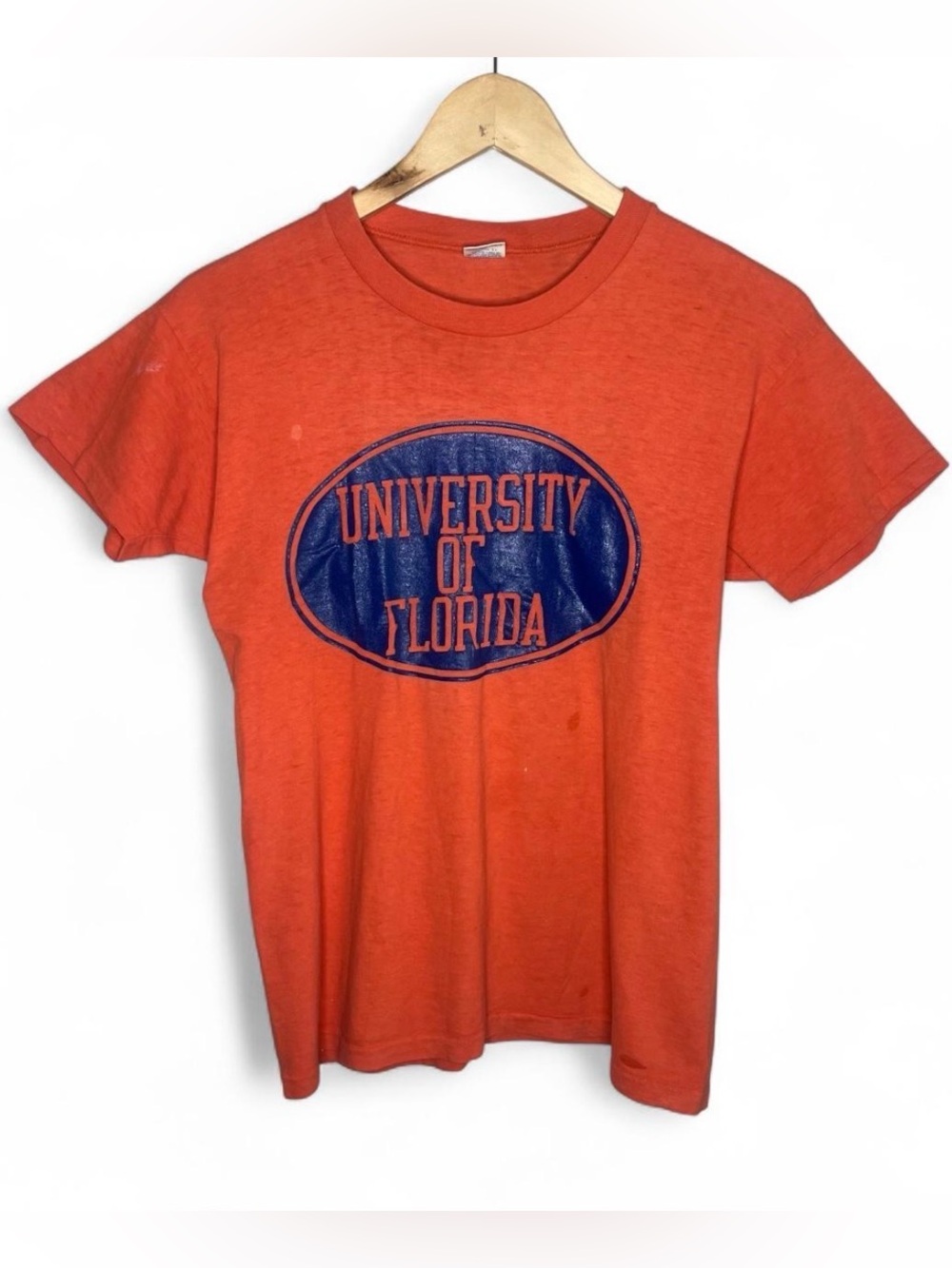 70s Vintage Champion Blue Bar University of Florida Gators Orange T-shirt